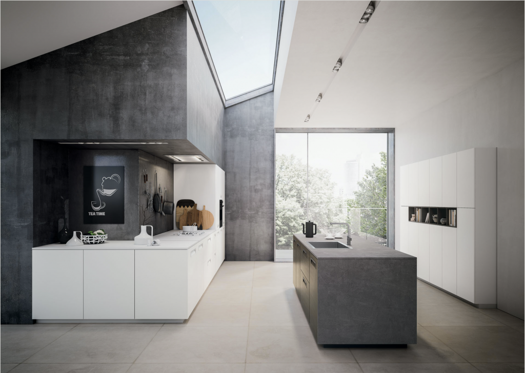 Cuisines Zecchinon - Modèle Kiss forme en L avec ilot central