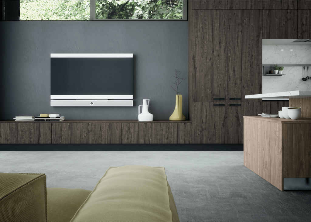 Cuisines Zecchinon - Modèle Sharon ouvert sur salon