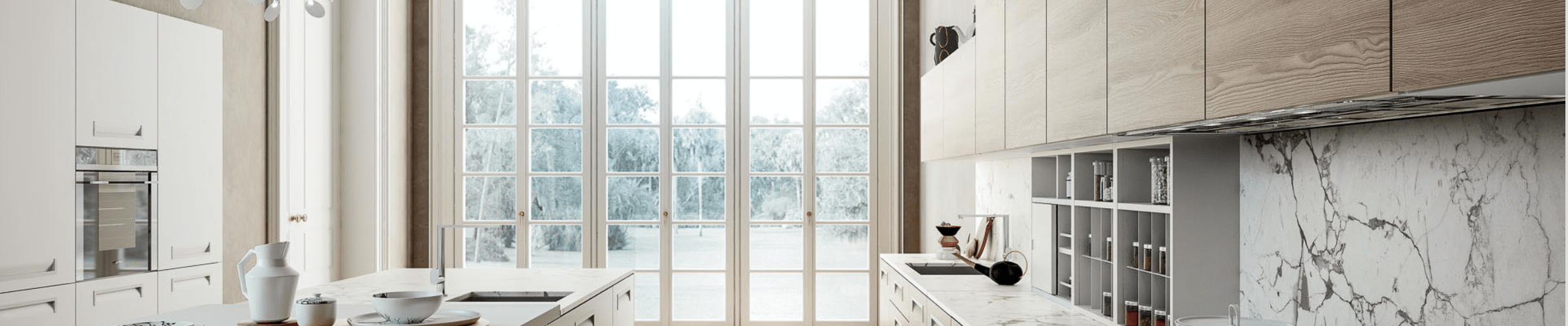 Cuisines Zecchinon - Modèle Kiss mur en marbre