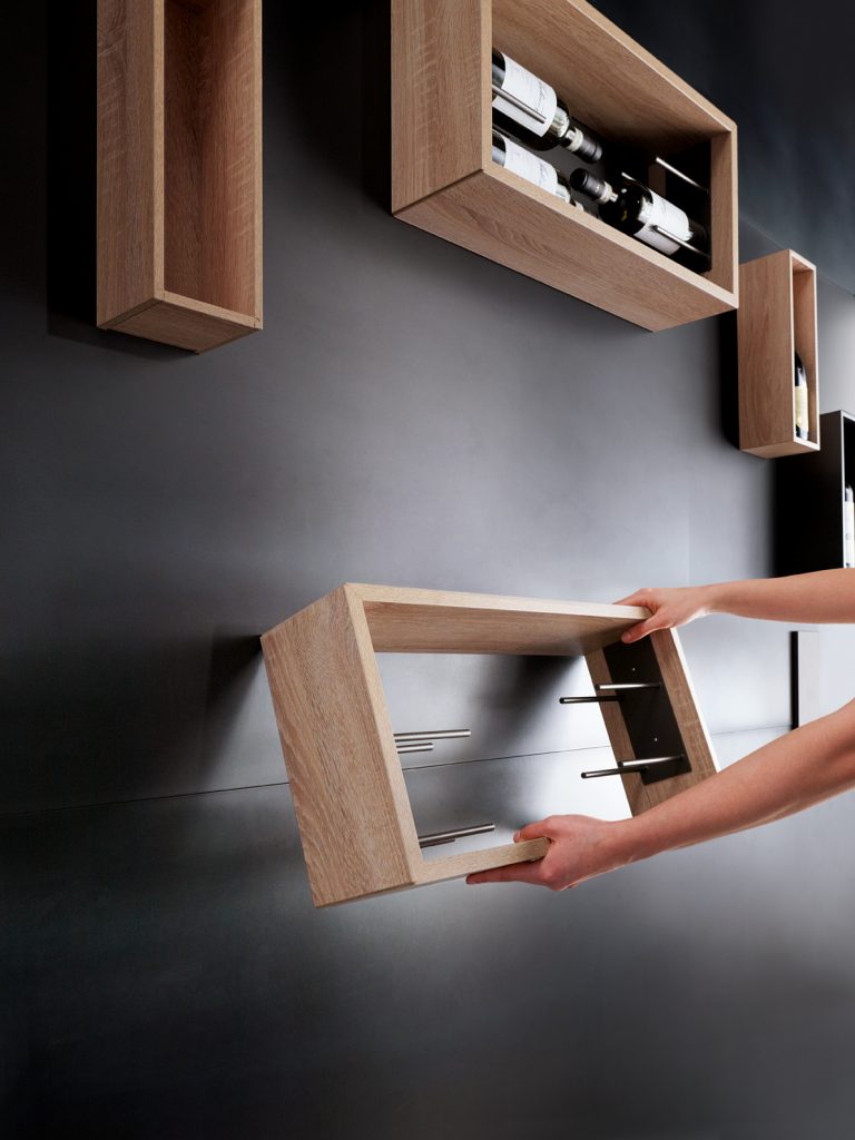 Bar a vin magnétique mural